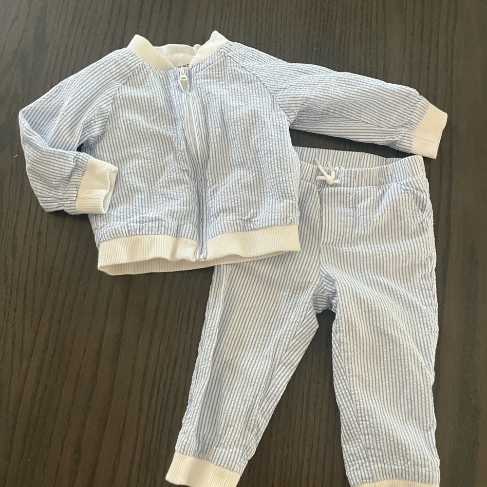 Janie and Jack Blue and White Striped Jacket